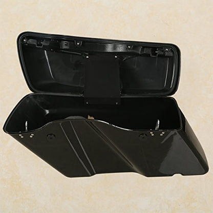 XMT-MOTO Hard Saddlebags Fit for Harley Davidson Touring 2014-2024 - color: Vivid Black saddlebags w/Black latches Kit