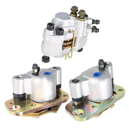 WFLNHB Front Rear Brake Calipers with Pads Replacement for Polaris Scrambler 400 500 2x4 4x4 1998 1999 2000 2001 2002 2003 2004