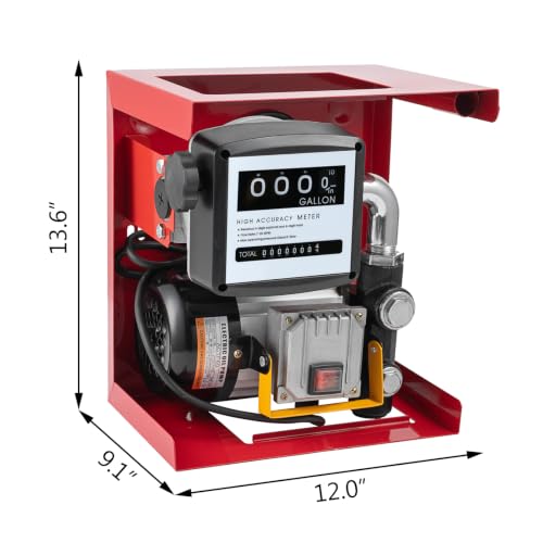 SmarketBuy Electric Diesel Fuel Pump 110V, 550W Electric Fuel Transfer Pump 16 GPM Self-Priming Diesel Fuel Pump Kit with Display Meter, Nozzle & 2 Hoses - style: AC 110V 550W