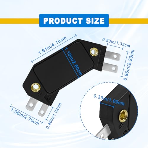 1875990 4 Pin Performance Ignition Module, Compatible with 1974-1988 Chevy Pontiac Olds Bulck, Replace OE #LX301, DM1906, 1190357, 4419628 (Pack of 1pcs Black)