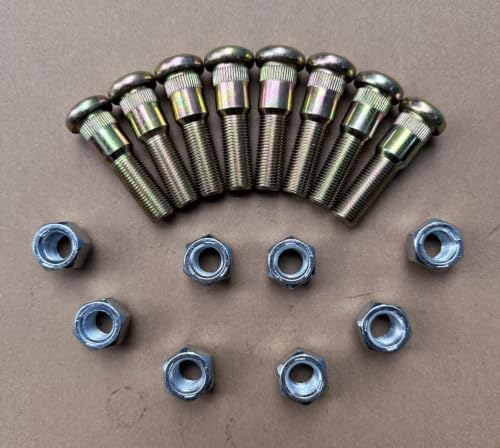 8pcs Lug Nuts with Drive in Trailer Wheel Hub Stud 9/16-18 x 2.28 in. UHL 0.686 in Knurl Replacement for 7-132 Dexter 5200 6000 7000 lb Hubs