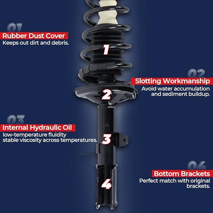 MOSTPLUS 2X Front Complete Struts 172560 172561 Compatible with 2011 2012 Honda Odyssey Front Struts Shocks Absorbers Coil Spring Assembly - size: Front Struts(Set of 2), style: 2011-2012