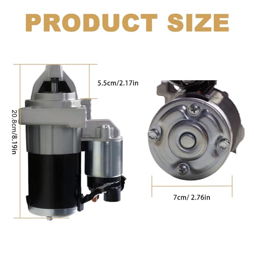 Starter Motor 10910N Fits for 14-18 Silverado/Suburban/Tahoe/Sierra,18-20 Express,18-22 Savana,15-19 Yukon,15-17 Escalade ESV,4.3/5.3/6.2L V6 V8 | OE 12655055 M000T24072 410-48340 - size: 10910