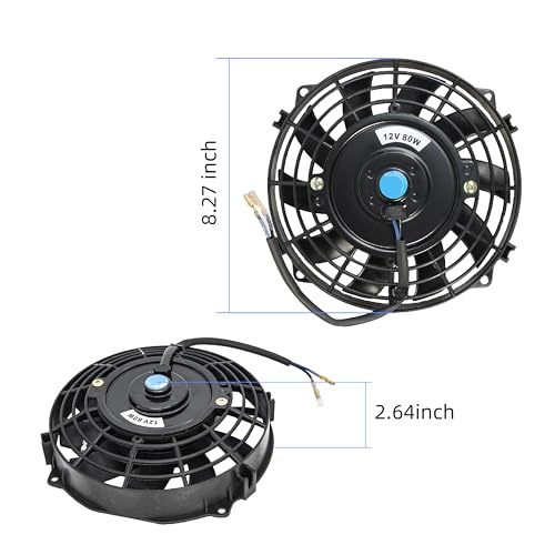 7" Slim Fan Push Pull Electric Radiator Cooling Fan, Black, 2 Packs - color: Black, size: 7'’(2 Pack)