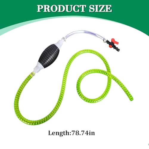 Car Gasoline Siphon Hose Pump, High-Flow Hand Fuel Transfer Pump for Oil, Diesel, Water, Manual Portable Automotive Gas Fuel Siphon Hose Accessories, Universal for SUV Van Truck (6.56 Feet) - size: 6.56FT
