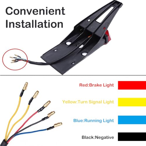 10 LEDs Integrated Motorcycle Tail Light - color: 10 Leds