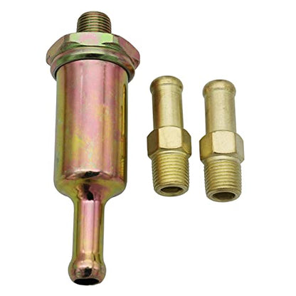 12v 4.5-7PSI Universal Heavy Duty Gas Diesel In-Line In-Tank Electric Fuel Pump EP014 With Installation Kit For Metal Solid Petro Gasoline or Diesel Engine Motorcycle Carburetor Lawn Mower Trucks