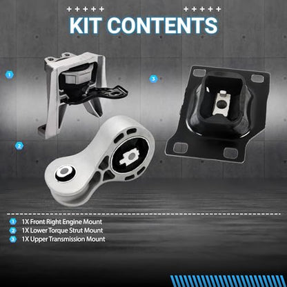 Front & Rear Engine Mount Kit Motor Mount - size: For 2008-2011 Ford Focus