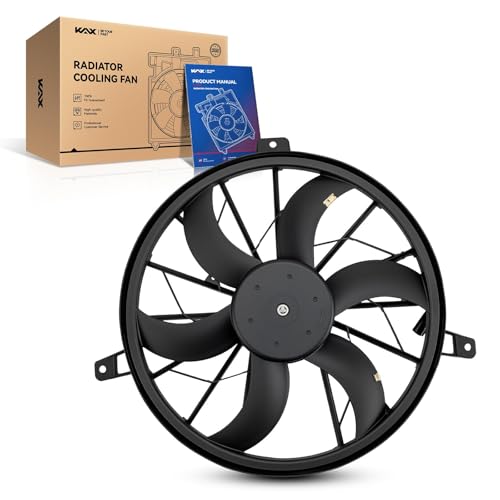 KAX Engine Radiator Cooling Fan, Compatible with 1999-2000 Grand Cherokee 4.7L, 1999-2003 Grand Cherokee 4.0L, 2002-2003 Liberty 3.7L, Replace # 52079528, 52079528AC, 620010, 52079528AB - size: 1999-2003 Grand Cherokee, 2001-2003 Liberty