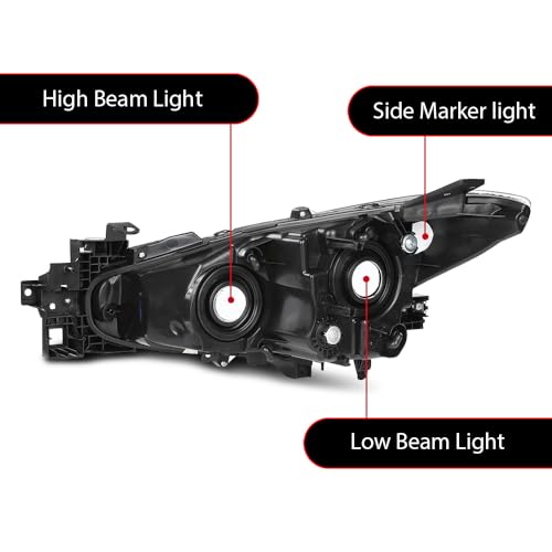 G-PLUS Projector Headlights Assembly Compatible with Mazda 3 2014-2016 - size: Fit Mazda 3 2014-2016(Clear)