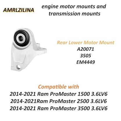 Engine Motor Transmission Mount Kit for Ram ProMaster 2014-2022 - size: 2014-2022 Ram ProMaster 1500/2500/3500 3.6L