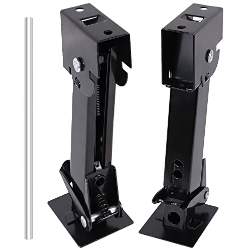 Telescoping Trailer Stabilizer Jacks - Adjusts from 11.8" to 17.7", Includes 11.8" Long Bar/Crank, 1000 lbs Capacity Each, Set of 2