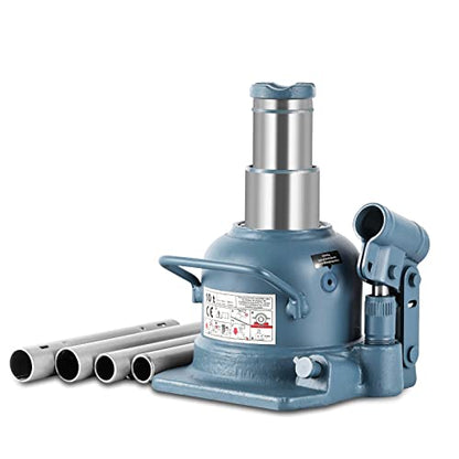 BAOSHISHAN 10 Ton Double Ram Bottle Jack 4.92" to 8.86" Lift Range - size: 10 Ton (Low Profile)