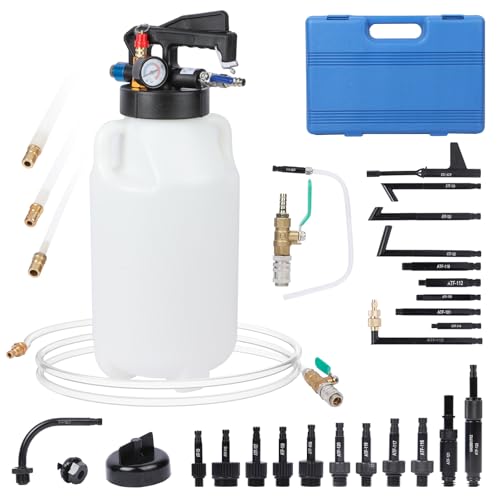 8L Transmission Fluid Transfer Pump Kit with 26PCS ATF Adapters, Automatic Oil Extractor & Dispenser Pneumatic Transmission Fluid Pump Set Transmission Filler kit for ATF Refill - size: 8L(2.1 Gallons)+26PCS