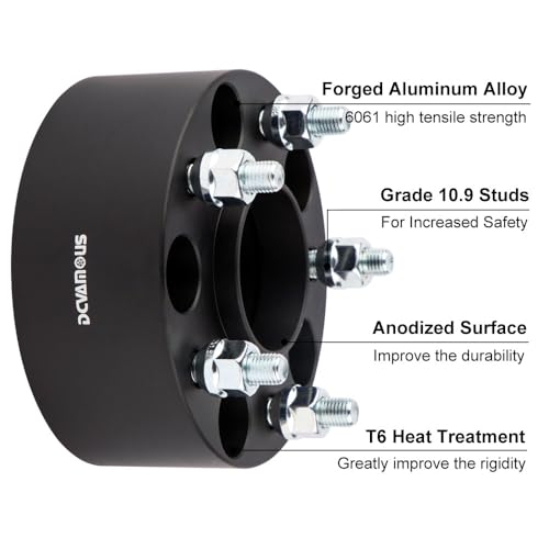2pc Forged 5x4.75 Hubcentric Wheel Spacers 3 Inch Thick with M12x1.5 Studs - size: 3 Inch-2 PCS