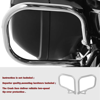 Worldmotop for K1600GT K1600GTL Saddlebag Guard Crash Bars Engine Guard Protector Compatible with BMW K1600GT K1600GTL 2011-2022 Highway Bars Protector (Rear) - size: Rear