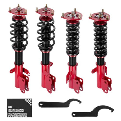 BDFHYK Coilovers Compatible with Toyota Camry 1992-2001, Avalon 1995-2003, Solara 1999-2003, Compatible with Lexus ES300, 4 PCS Adjustable Height Coilovers Suspension Kit Lowering Kit, Red - style: Toyota Camry 1992-2001