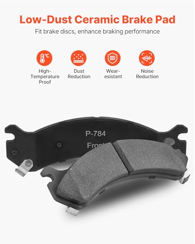 VEVOR Front and Rear Brake Kit Compatible with 2002-2006 Chevrolet Avalanche 2500 (8 STUD), 2002-2004 Chevrolet Silverado 2500 (Models w/Manual Transmission ONLY), Drilled & Slotted Brake Rotors - size: S-55072 + S-55055