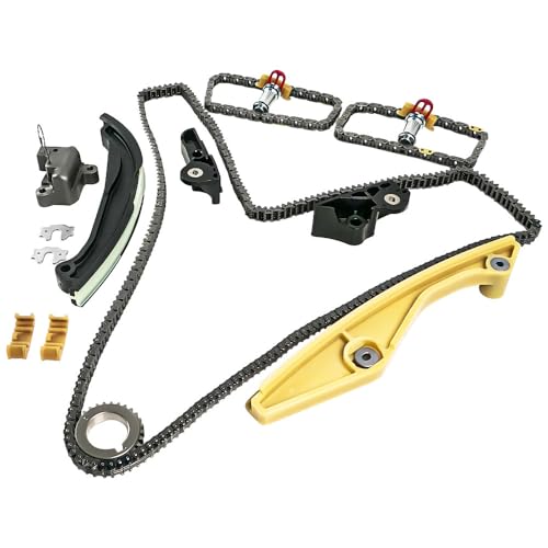 Engine Timing Chain Kit with Tensioner & Guide Compatible with 2011-2017 F150 Flex Taurus Edge Explorer Mustang Lincoln MKS MKX MKZ 3.7L 3.5L - size: AT4Z6268C