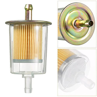 3/8" Universal Fuel Filters Industrial Tractors Cars Trucks Motorcycles Gas Powered Engine Inline Gas Fuel Line 5 Pack
