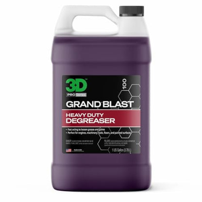 3D Grand Blast Engine Degreaser – Heavy Duty Biodegradable Cleaner for Engines, Wheels, Exhausts & More – Fast-Acting, Non-Staining – Made in USA – 1 Gallon - size: 128 Fl Oz (Pack of 1)