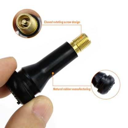 Mandark Car TR413 Tire Valve Stems, Rubber Snap-in Automotive Valve Stems, Vehicle 0.453 Inch Tubeless Rim Holes Valve Stem Replacement Accessories, Universal for RV, SUV, Truck (100PCS) - size: 100PCS