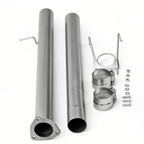 Stainless Steel Exhaust Pipe Kit for 2013-2018 Ram 2500 3500 Cummins 6.7L Turbo Diesel 4" Powerstroke Diesel - size: for 2013-2018 Ram 2500 3500