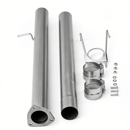 Stainless Steel Exhaust Pipe Kit for 2013-2018 Ram 2500 3500 Cummins 6.7L Turbo Diesel 4" Powerstroke Diesel - size: for 2013-2018 Ram 2500 3500