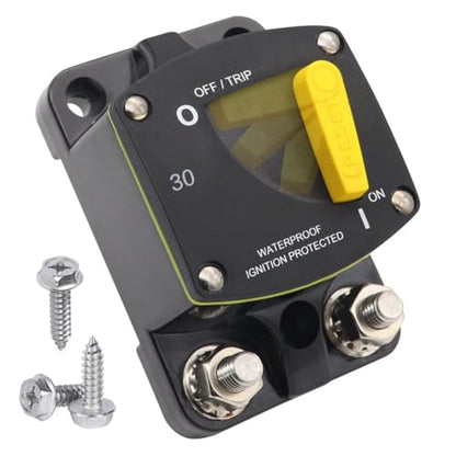 30A Amp Battery Switch Circuit Breaker w/5/16 Studs Waterproof UL - color: New version, size: 30A