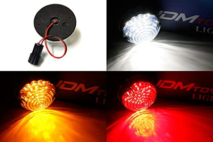 iJDMTOY Universal Flush Mount LED Marker Lights For Car/Truck/Motorcycle - style: Red Lens