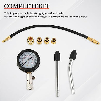 Petrol Engine Cylinder Compression Tester 0-300PSI for Testing Motorcycle Car Outboard Motor Chainsaw Snowmobile