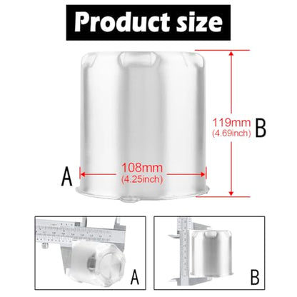 4Pcs 4.25" OD 4.65" H Gear Style Trailer Wheel Center Caps for Rim - size: 4.25" OD 4.65" H