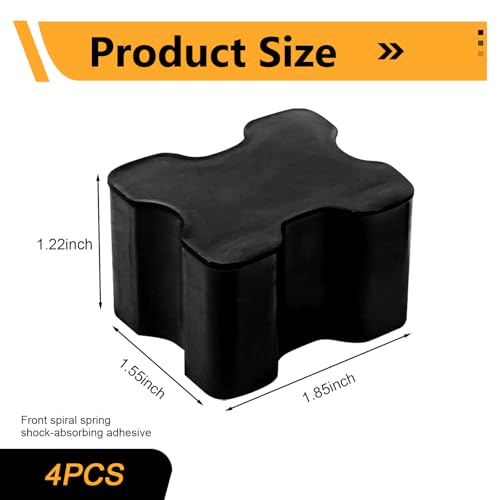 4 PCS Rubber Coil Spring Spacers, Front Suspension Lift Block Kit for 1" to 1.5 ", Shock Absorbing Anti-slip Spring Booster, Replacement for Most Cars SUVs Trucks (Black)