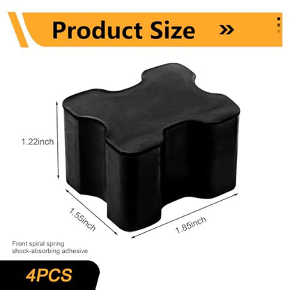 4 PCS Rubber Coil Spring Spacers, Front Suspension Lift Block Kit for 1" to 1.5 ", Shock Absorbing Anti-slip Spring Booster, Replacement for Most Cars SUVs Trucks (Black)