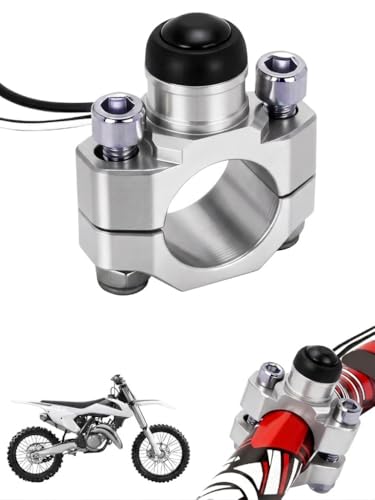 JFG RACING Dirt Bike Universal Engine Stop Start Kill Switch with Backplate - color: Sliver, size: Medium