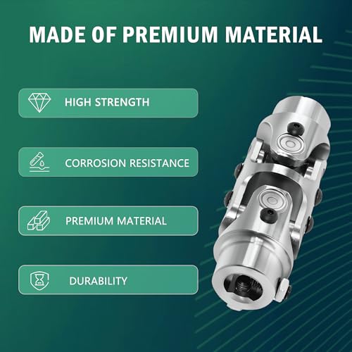 3/4" DD × 3/4" DD Universal U Joint for Steering Shaft - color: Chorme, size: 3/4" DD × 3/4" DD Double