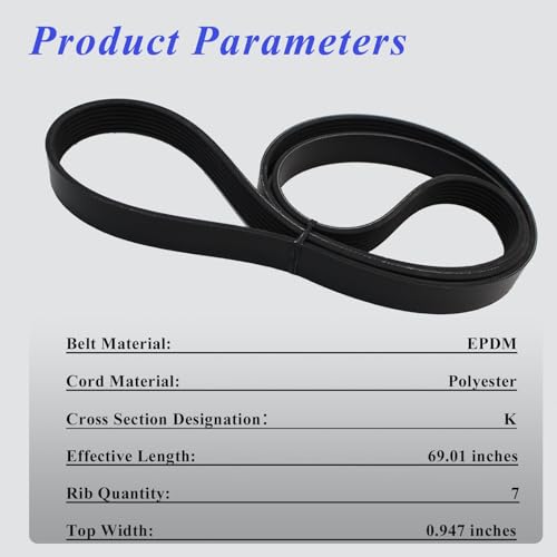 AUCERAMIC K070690 38920RBBE02 Engine Serpentine Drive Belt 7-Rib 69.01 in