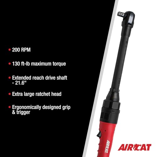 AIRCAT 805-HT-22-5 1/2" High Torque Long Reach Ratchet, 130 ft-lb, 200 RPM