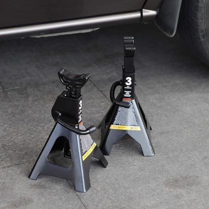 Big RED AT43202BR-1 Torin Steel Jack Stands: 3 Ton (6,000 lb.) Capacity, Black, 1 Pair - size: 3t basic