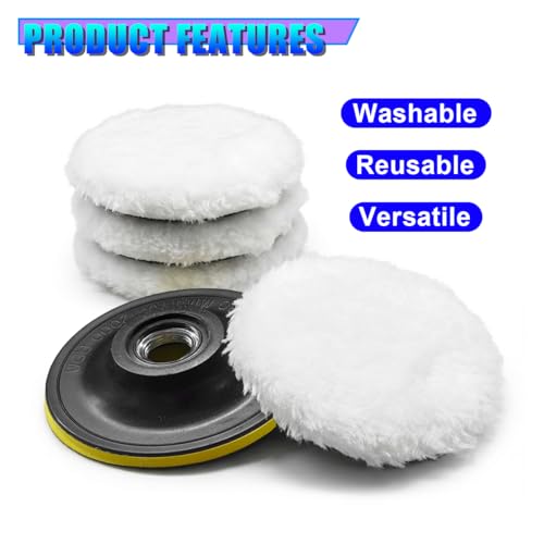 3 Inch Microfiber Car Polishing Pads, Small Automotive Buffing Wheel with M14 Drill Adapter, Vehicle Buffer Polisher Pad for Drill Buffer Attachment (3IN) - size: 3IN