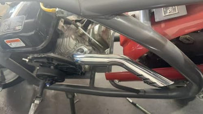 Exhaust Header Pipe Kit For Predator 212cc 224cc 196cc For Coleman CT200u CT200u-ex BT200X KT196 6.5hp Baja Warrior MB200 GX160 GX200 Clone Engine Go Kart Mini Bike Silver - style: Silver