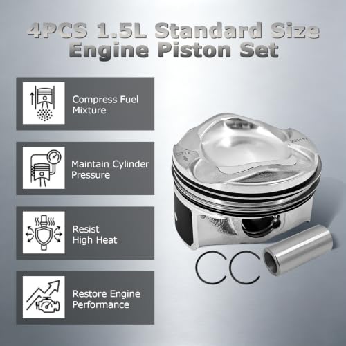 4PCS 1.5L Engine Piston Set Fit for Ford Escape Fusion 2015-2020 DS7Z6108F