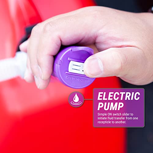 TERA PUMP Automatic Fuel Transfer Pump, 3X More Powerful Battery Operated, Auto-Stop Sensor, No Spills, 2ft Hose, Portable & Powerful Flow Rate at 2.4 GPM For Gas, Diesel (2 D Batteries, Not Included) - style: Auto Stop Pump (D)