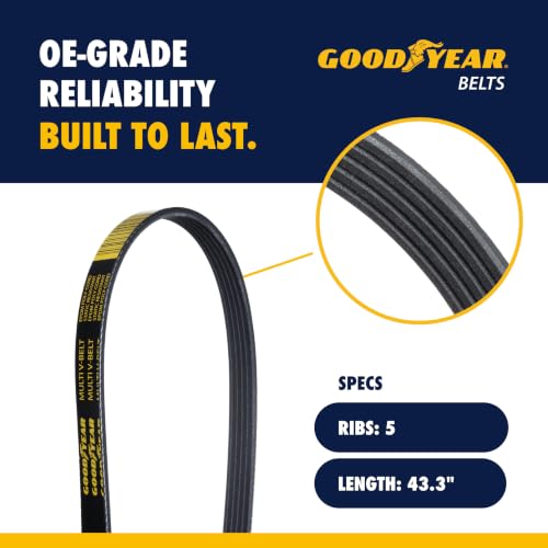 Goodyear Belts 1050433 Serpentine Belt, 5-Rib, 43.3"