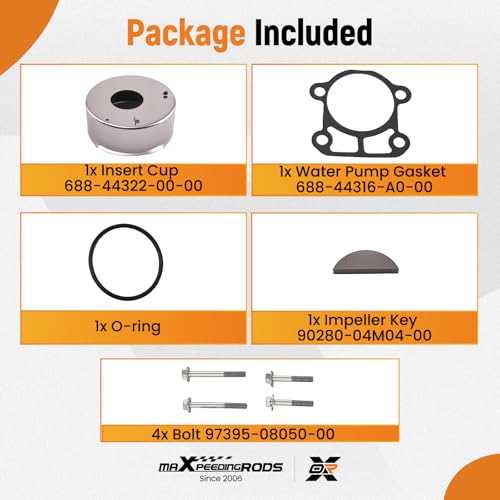 maXpeedingrods Water Pump Impeller Repair Kit for Yamaha Outboard 2 Stroke - size: For 60 70 75 80 85 90 HP 1984-2009