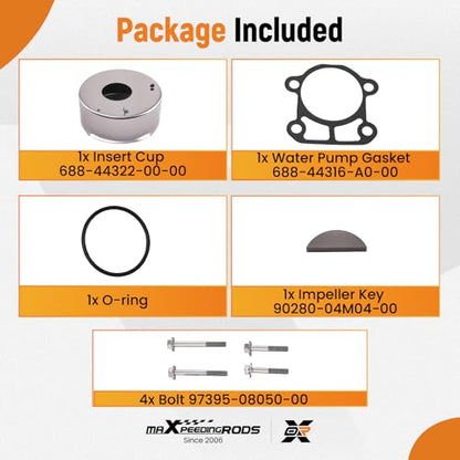 maXpeedingrods Water Pump Impeller Repair Kit for Yamaha Outboard 2 Stroke - size: For 60 70 75 80 85 90 HP 1984-2009