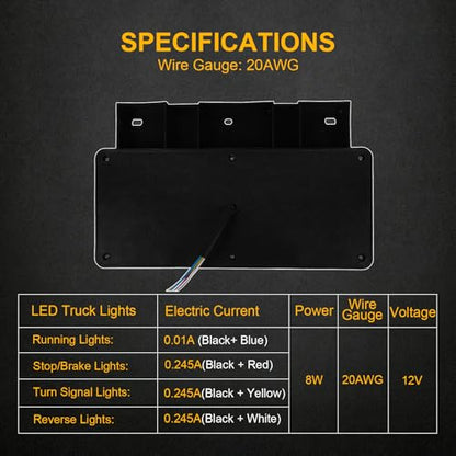 2 Pack 50 LED Trailer Tail Lights Bar Kit, Super Bright Waterproof - color: Tail Lights-F