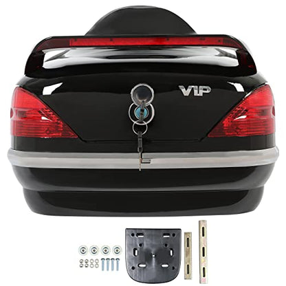 ALMULOO Motorcycle Luggage Trunk W/Tail Light Compatible with Yamaha