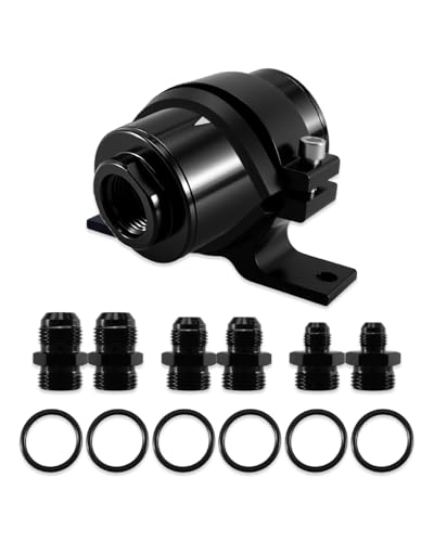 3.5" Length Inline Fuel Filter 100 Micron with 6AN 8AN 10AN Adapter
