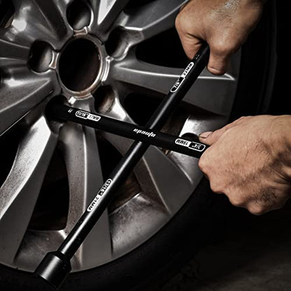 EPAuto 14" Heavy Duty Universal Lug Wrench, 4-Way Cross Wrench, Black - color: Black
